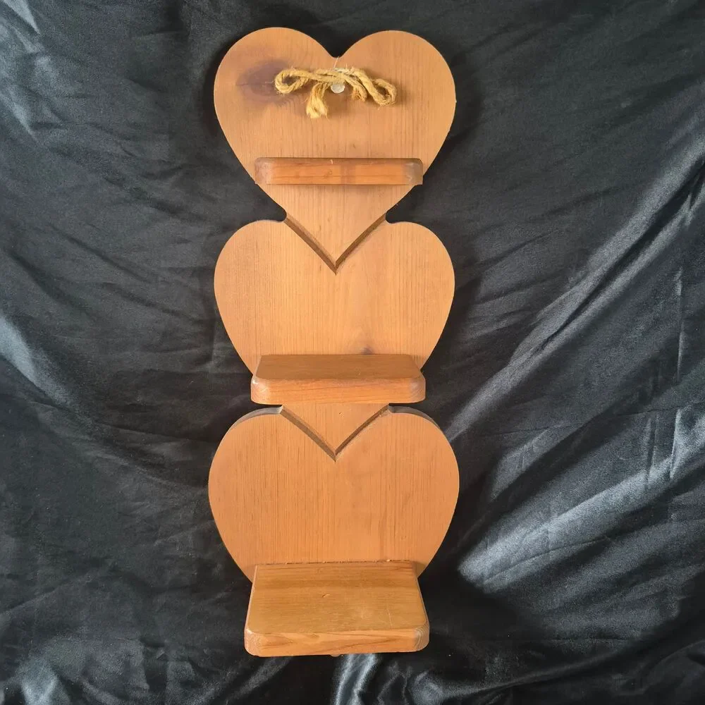 Vintage Granny Core Heart Shaped Shelf with Knob 90s Cottage Core